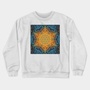 Digital Mandala Yellow Blue and Red Crewneck Sweatshirt